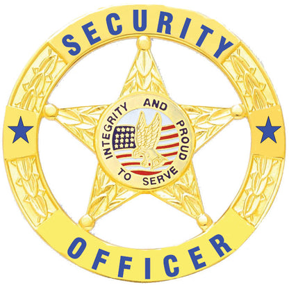 Stars Uniform Security Officer Gold 5-Star in Circle Badge