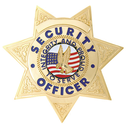 Stars Uniform Security Officer Gold 7-Point Star Badge