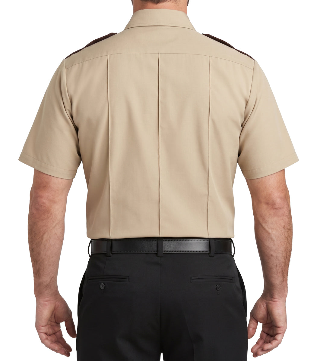 100% Polyester Two Tone Short Sleeve Uniform Shirt - Back view