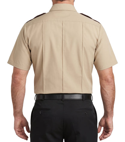 100% Polyester Two Tone Short Sleeve Uniform Shirt - Back view