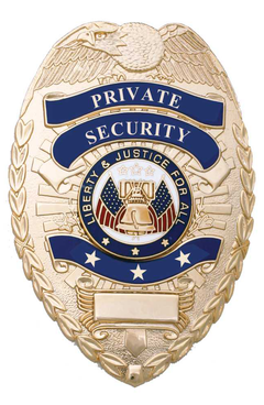 Stars Uniform Private Security Gold Shield Badge