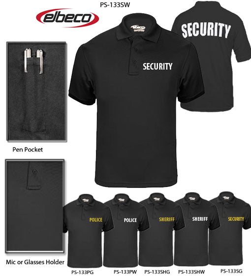 Elbeco/Stars Uniform 100% Cotton/Polycotton Short Sleeve Polos for Men Black with ID - Alternate View