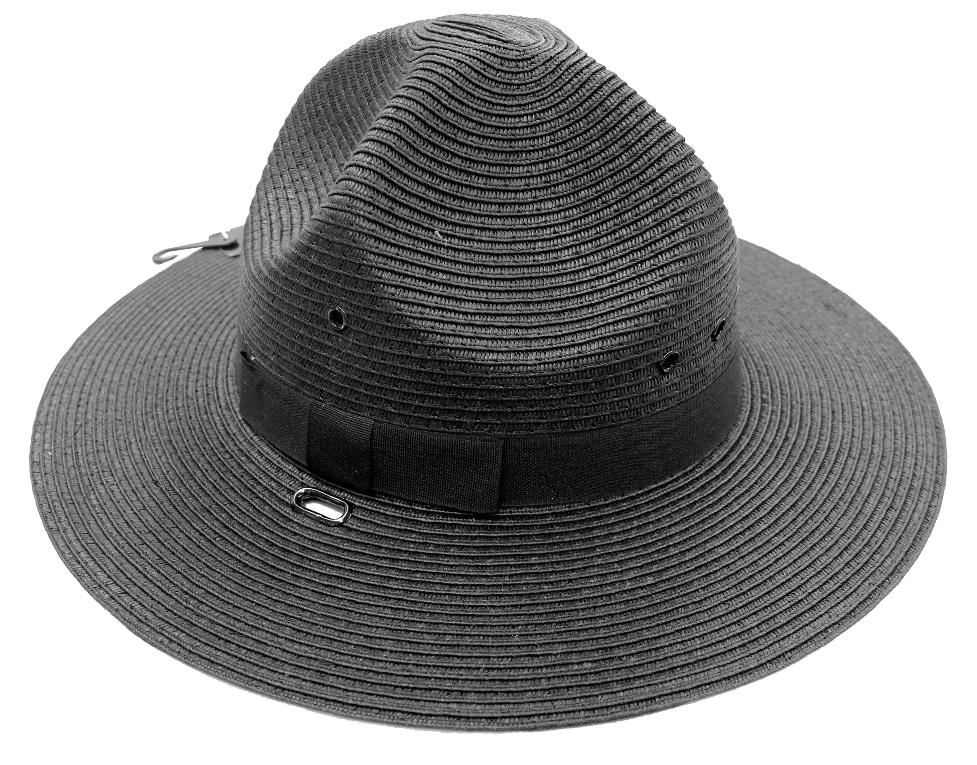 Stars Uniform Straw Triple Brim Campaign Hat (Black)
