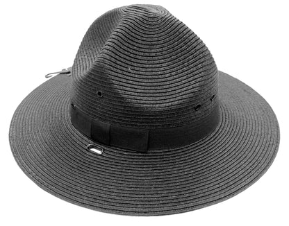 Stars Uniform Straw Triple Brim Campaign Hat (Black)