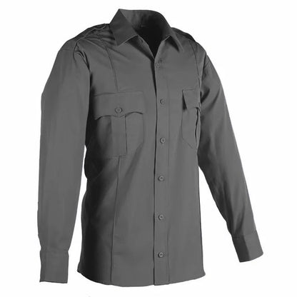 100% Polyester Long Sleeve Uniform Shirt SALE - Dark Gray