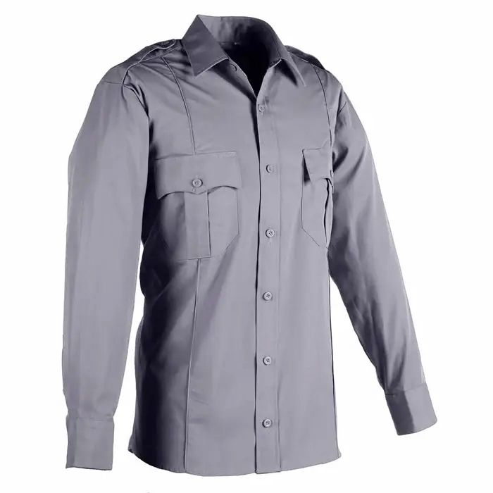 100% Polyester Long Sleeve Uniform Shirt SALE - Light Gray