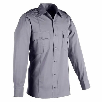 100% Polyester Long Sleeve Uniform Shirt SALE - Light Gray