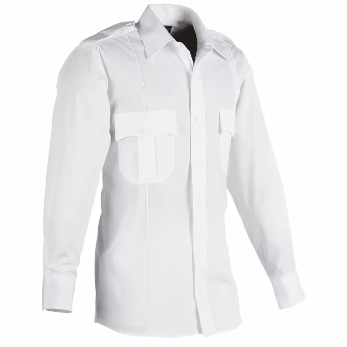 100% Polyester Long Sleeve Uniform Shirt SALE - White