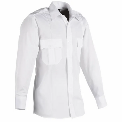 100% Polyester Long Sleeve Uniform Shirt SALE - White