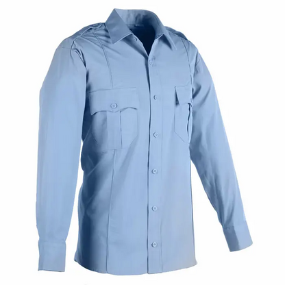 100% Polyester Long Sleeve Uniform Shirt SALE - Light Blue