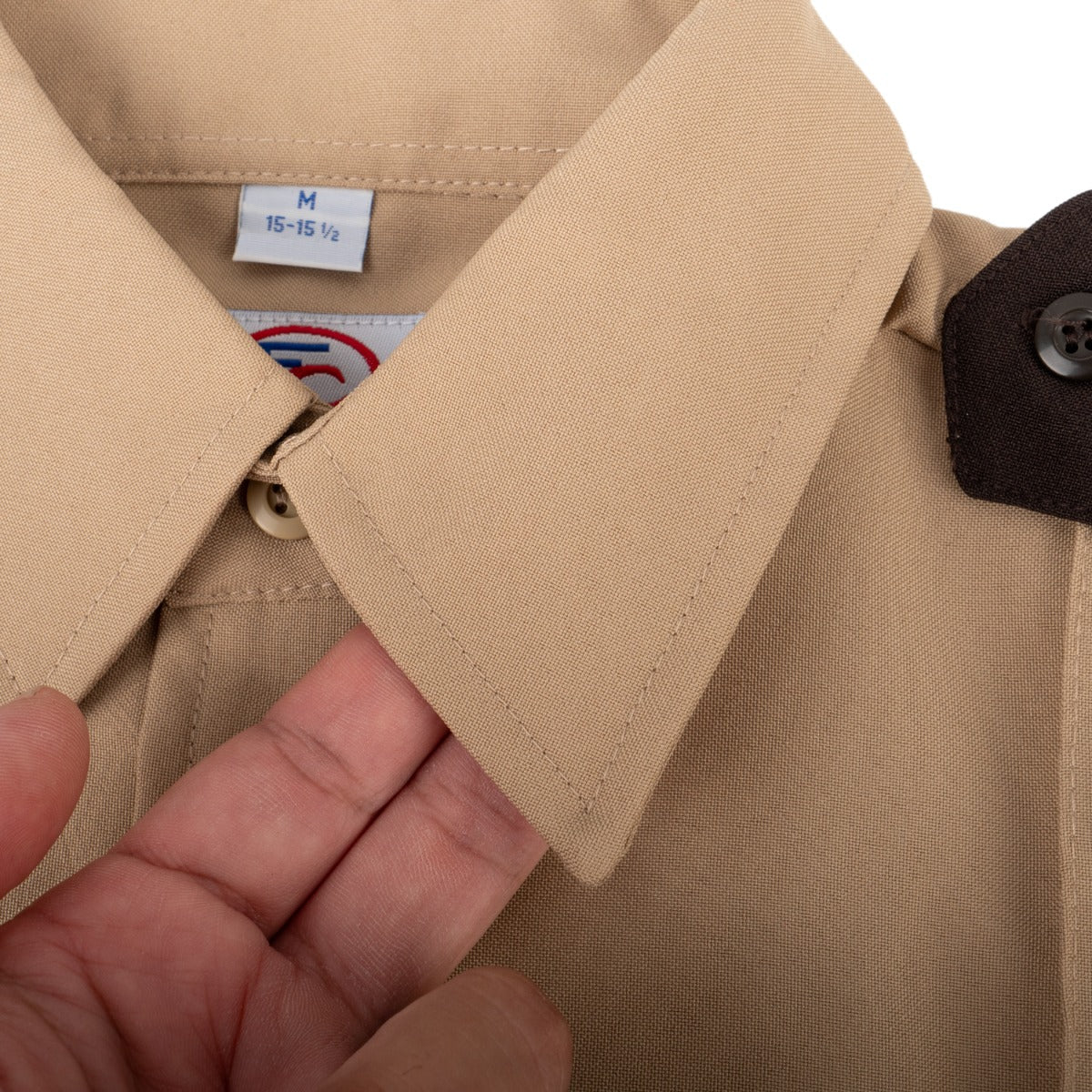100% Polyester Two Tone Short Sleeve Uniform Shirt - Pointed collar detail
