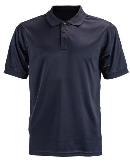 Polyester Tactical Performance Polo Shirt - Navy Blue - front detail
