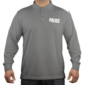 100% Polyester Police Tactical Performance Polo Long Sleeve Shirt