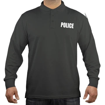 100% Polyester Police Tactical Performance Polo Long Sleeve Shirt