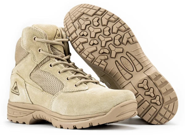Botas tácticas de combate Ryno Gear CoolMax de 6" (beige)