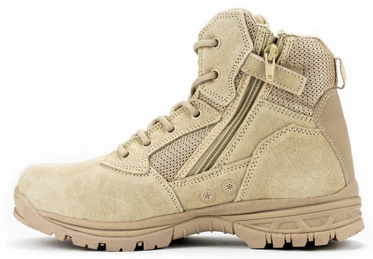 Botas tácticas de combate Ryno Gear CoolMax de 6" (beige)