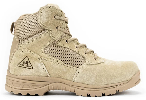 Botas tácticas de combate Ryno Gear CoolMax de 6" (beige)