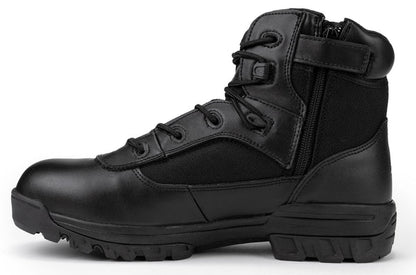 Botas tácticas de combate Ryno Gear de 6" con cremallera lateral y tecnología CoolMax (negras)