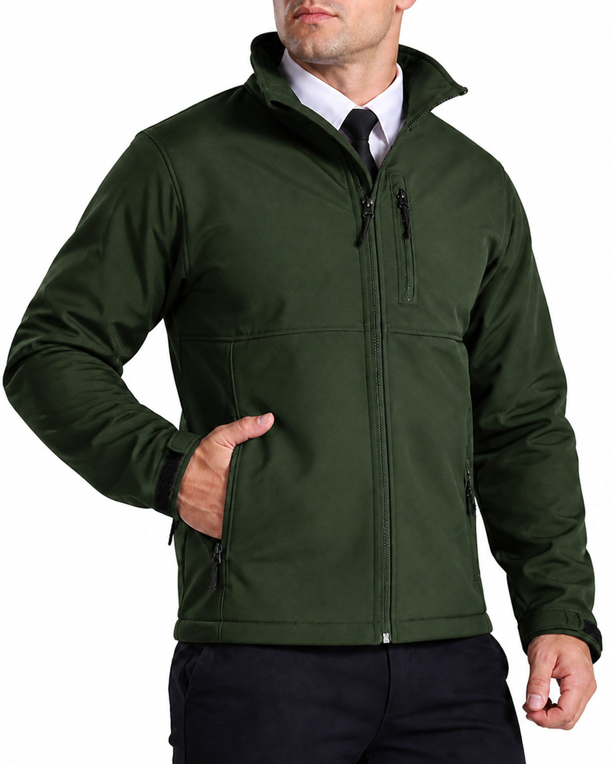 Ryno Gear Windproof Water-Resistant Softshell Work Jacket - Green