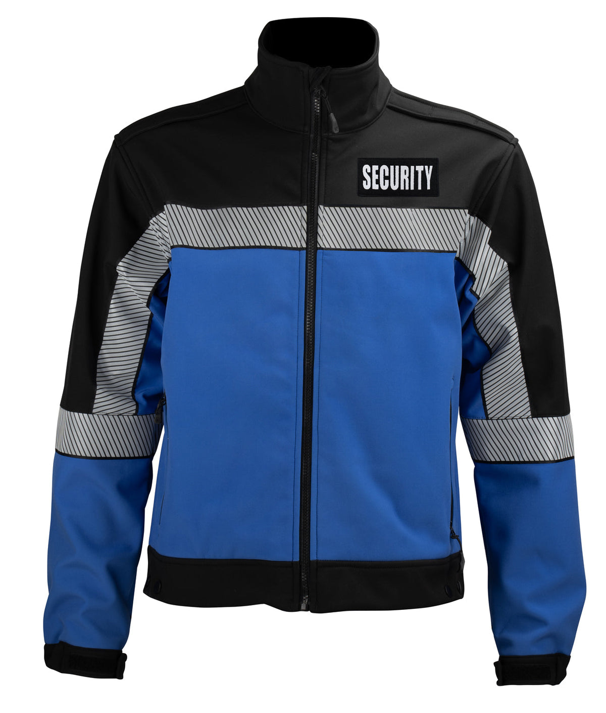 Hi-Vis Security Softshell Jacket with Reflective Emblems - Royal Blue and Black
