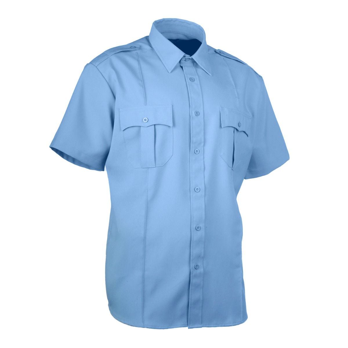 Polyester Short Sleeve Uniform Shirt SALE - Light Blue