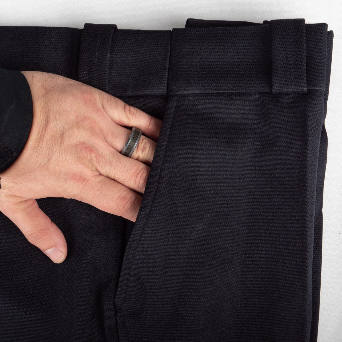 Polyester Elastique Weave Uniform Slacks - Side pockets detail