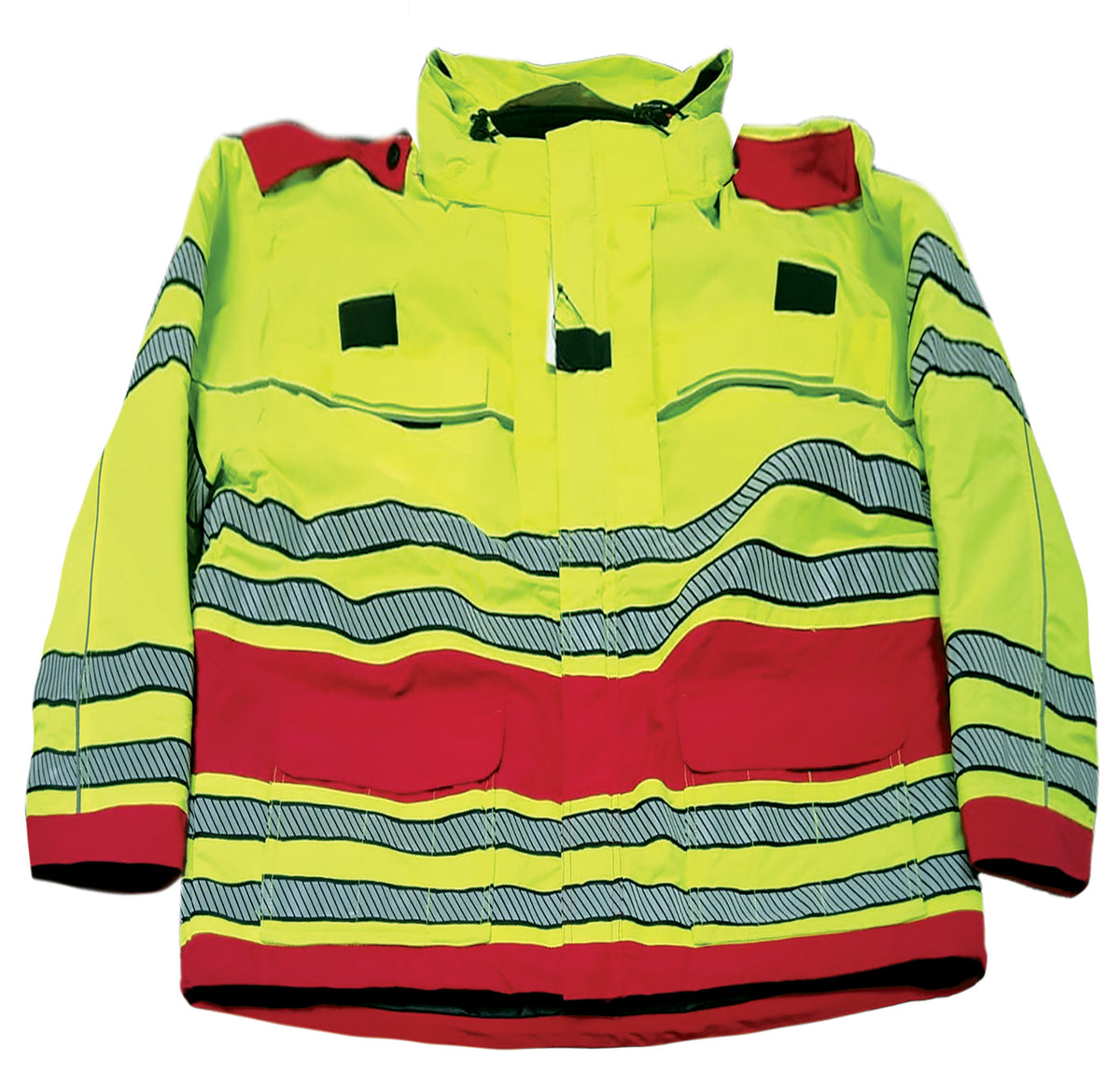 Sinatra Lancer Hi-Vis 3-in-1 Waterproof Winter Parka - Lime Green and Red