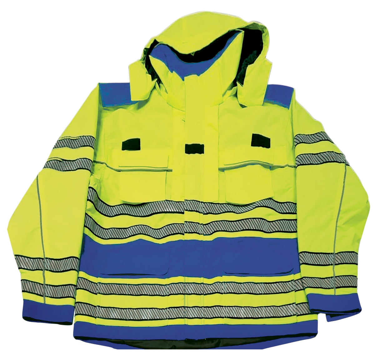 Sinatra Lancer Hi-Vis 3-in-1 Waterproof Winter Parka - Lime Green and Royal Blue