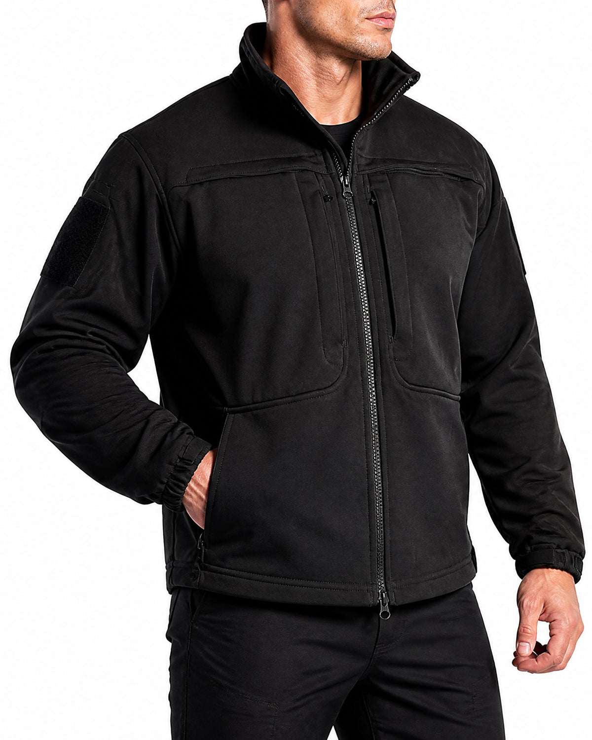 Heavy-Duty Hooded Softshell Duty Jacket with ID Panels - Primary