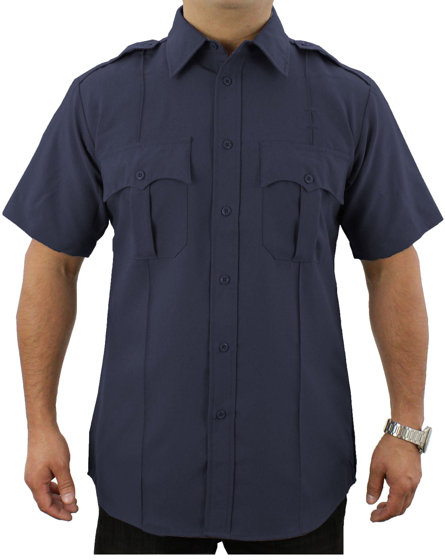 Stars Uniform 100% Polyester Short Sleeve Uniform Shirt - Dark Navy