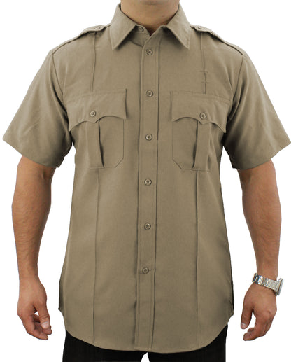 Stars Uniform 100% Polyester Short Sleeve Uniform Shirt - Tan