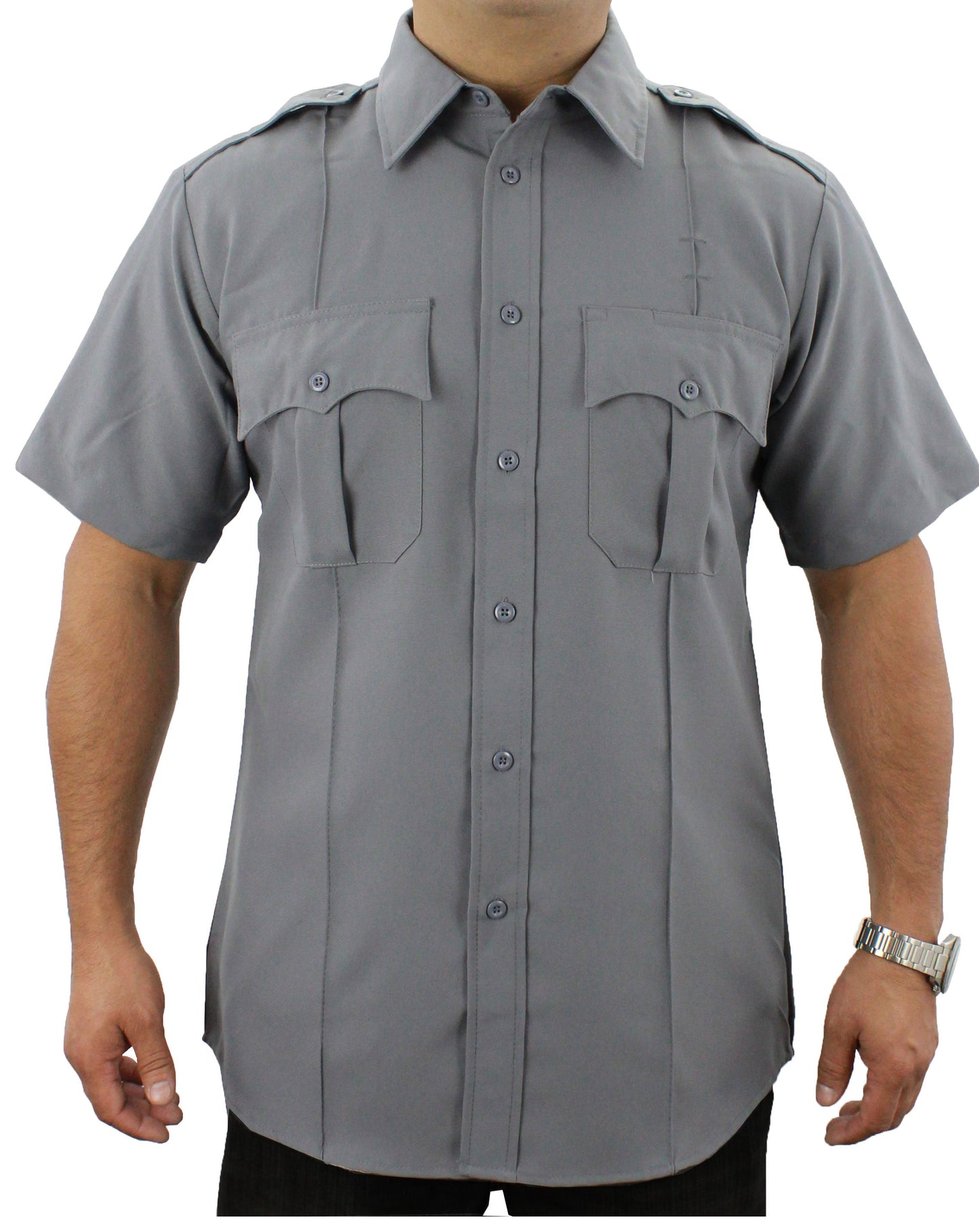 Stars Uniform 100% Polyester Short Sleeve Uniform Shirt - Light Gray