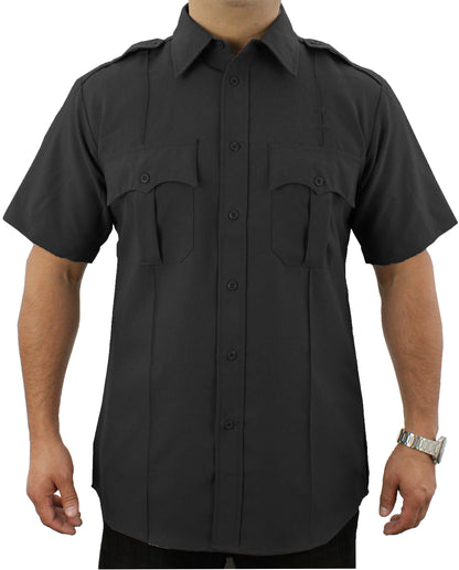 Stars Uniform 100% Polyester Short Sleeve Uniform Shirt - Black