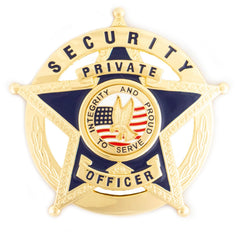 Stars Uniform Security Private Officer Gold 5-Star in Circle Badge