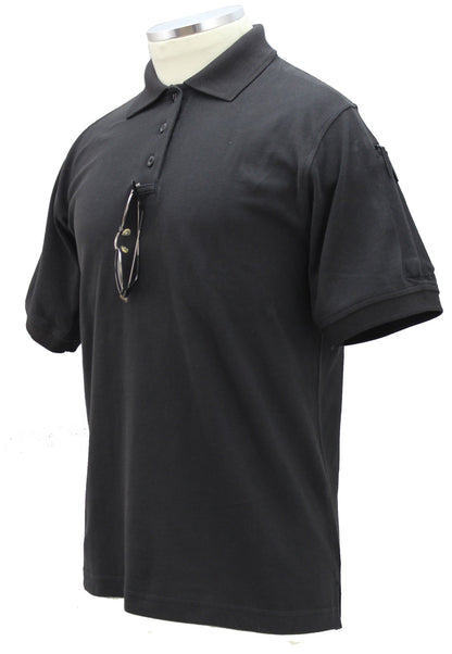 Stars Uniform 100% Cotton Elbeco Women Short Sleeve Polos (Black) - Detail View 1