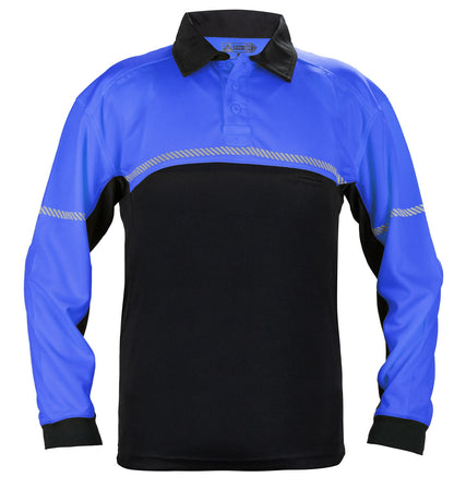 Stars Uniform 100% Polyester Jersey Knit Long Sleeve Bike Patrol Polo Shirts - Detail View 17