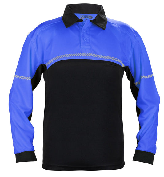 Stars Uniform 100% Polyester Jersey Knit Long Sleeve Bike Patrol Polo Shirts - Alternate View