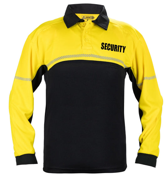 Stars Uniform 100% Polyester Jersey Knit Long Sleeve Security Bike Patrol Polo Shirts - Primary View
