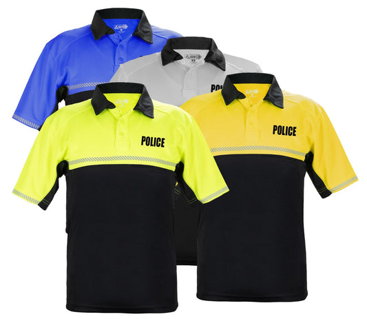 Stars Uniform 100% POLYESTER JERSEY KNIT TWO TONE POLICE BIKE PATROL POLO SHIRTS - Primary View