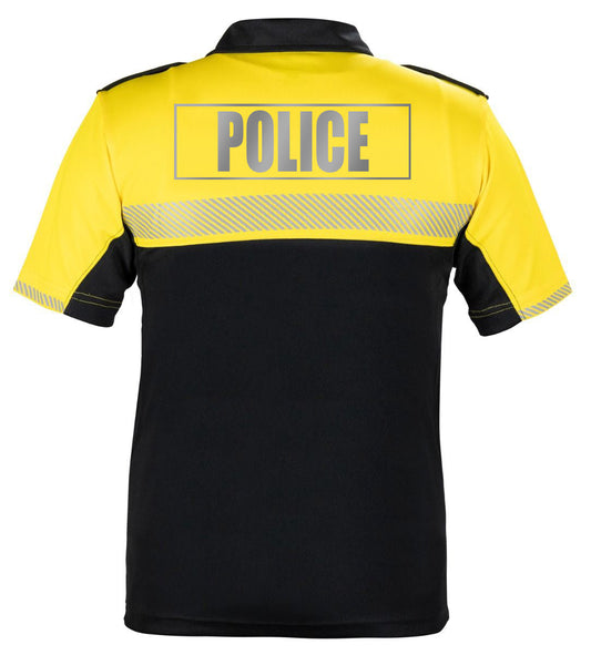 Stars Uniform 100% POLYESTER JERSEY KNIT TWO TONE REFLECTIVE POLICE BIKE PATROL POLO SHIRTS - Alternate View