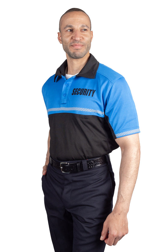 Stars Uniform 100% Polyester Jersey Knit Two Tone Security Bike Patrol Polo Shirts - Primary View