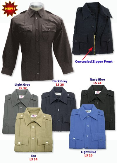 Stars Uniform 100% Polyester Long Sleeve Zippered Uniform Shirts - Detail View 42