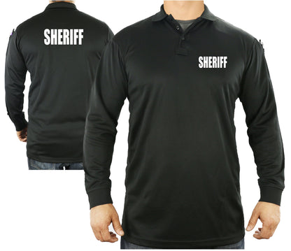 Stars Uniform 100% Polyester Sheriff Tactical Performance Polo Long Sleeve Shirt - Detail View 9