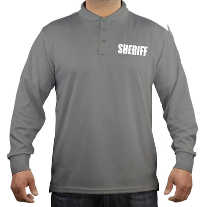 Stars Uniform 100% Polyester Sheriff Tactical Performance Polo Long Sleeve Shirt - Detail View 2