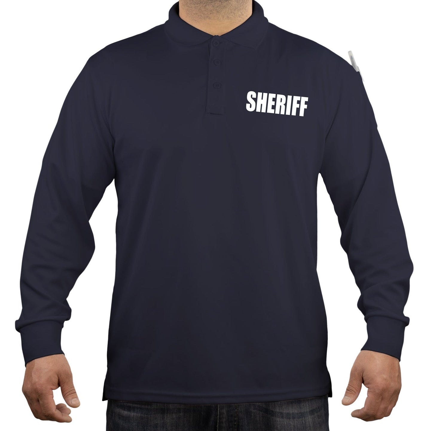 Stars Uniform 100% Polyester Sheriff Tactical Performance Polo Long Sleeve Shirt - Detail View 6