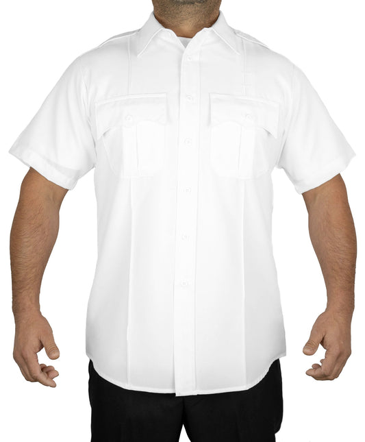 Stars Uniform 100% Polyester Short Sleeve Uniform Shirt - White 6XL - Primary View