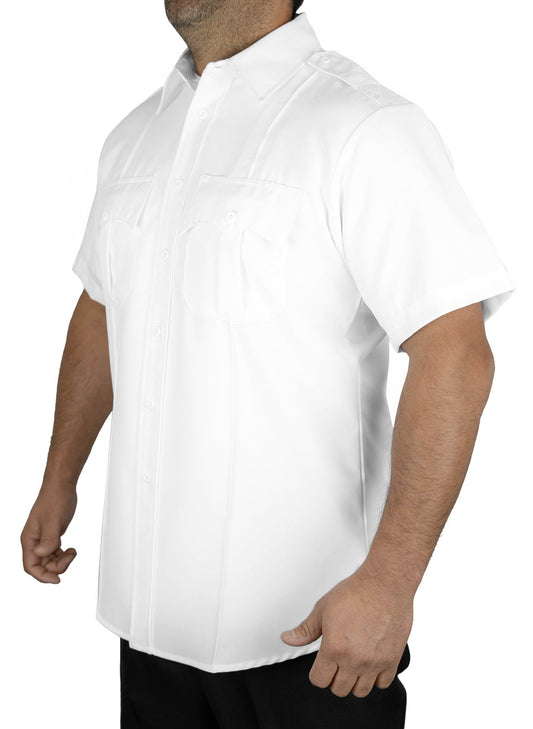 Stars Uniform 100% Polyester Short Sleeve Uniform Shirt - White 6XL - Alternate View
