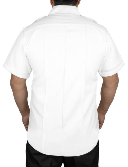 Stars Uniform 100% Polyester Short Sleeve Uniform Shirt - White 6XL - Detail View 1
