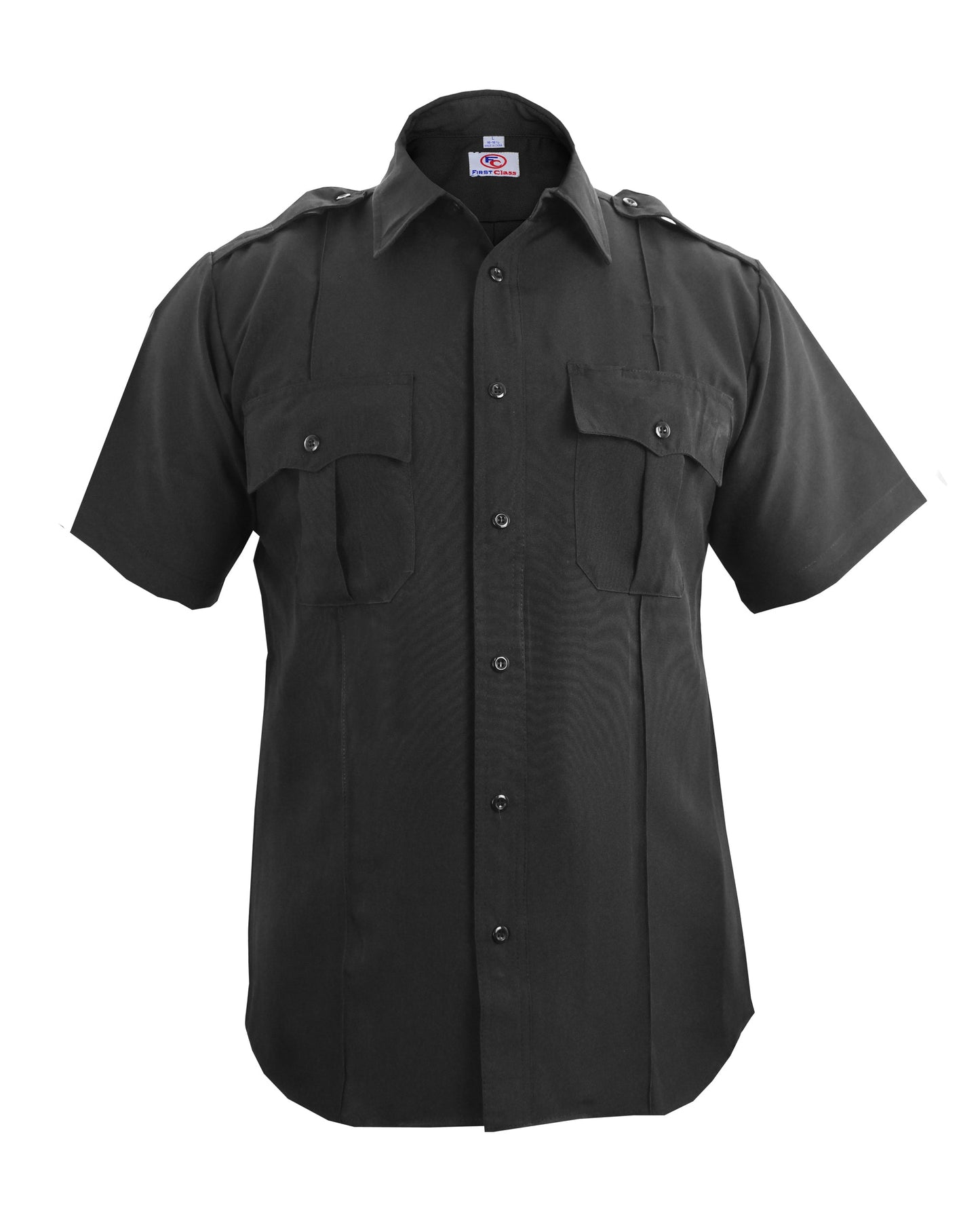 Stars Uniform 100% Polyester Short Sleeve Zippered Uniform Shirts - Detail View 2