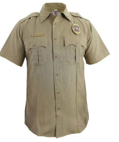 Stars Uniform 100% Polyester Short Sleeve Zippered Uniform Shirts - Detail View 51